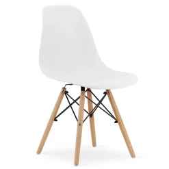 Ensemble de salle à manger Valora ROVA Table en chêne 120x60 + 4 chaises blanches OSAKA