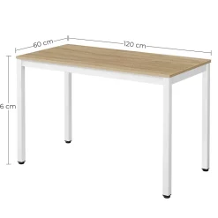 Ensemble de salle à manger Valora ROVA Table en chêne 120x60 + 4 chaises blanches OSAKA