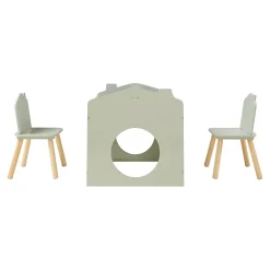 Ensemble de table de dessin et 2 chaises pour enfants Romso vert menthe en.casa