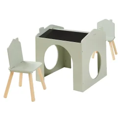 Ensemble de table de dessin et 2 chaises pour enfants Romso vert menthe en.casa