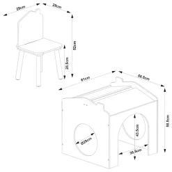 Ensemble de table de dessin et 2 chaises pour enfants Romso blanc en.casa