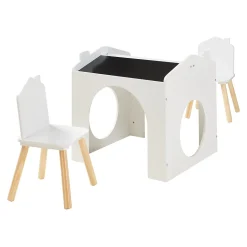 Ensemble de table de dessin et 2 chaises pour enfants Romso blanc en.casa