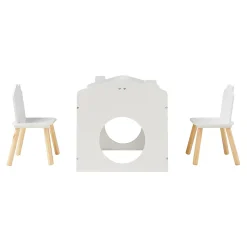 Ensemble de table de dessin et 2 chaises pour enfants Romso blanc en.casa