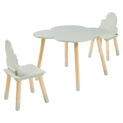 Ensemble de table et 2 chaises pour enfants Epim vert menthe en.casa