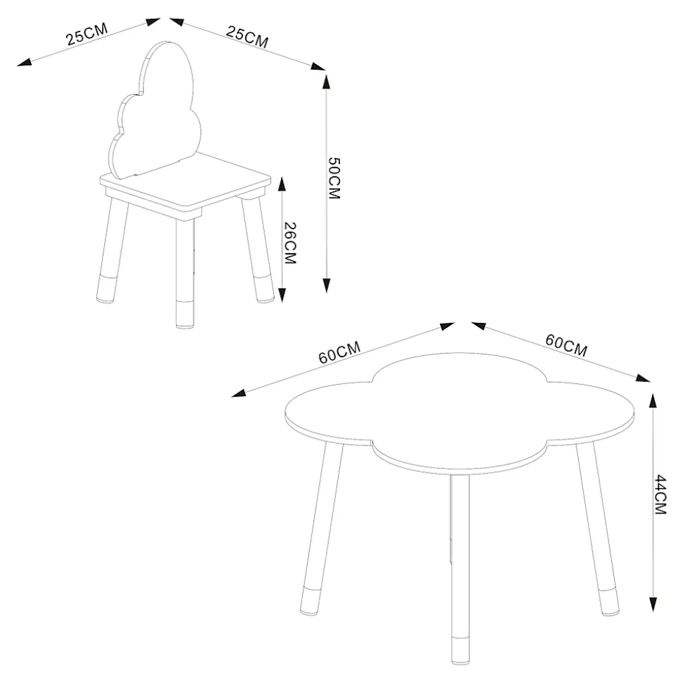Ensemble de table et 2 chaises pour enfants Epim vert menthe en.casa