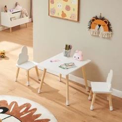 Ensemble de table et 2 chaises pour enfants Hovle blanc en.casa