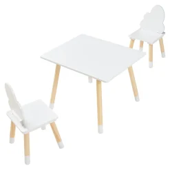 Ensemble de table et 2 chaises pour enfants Hovle blanc en.casa