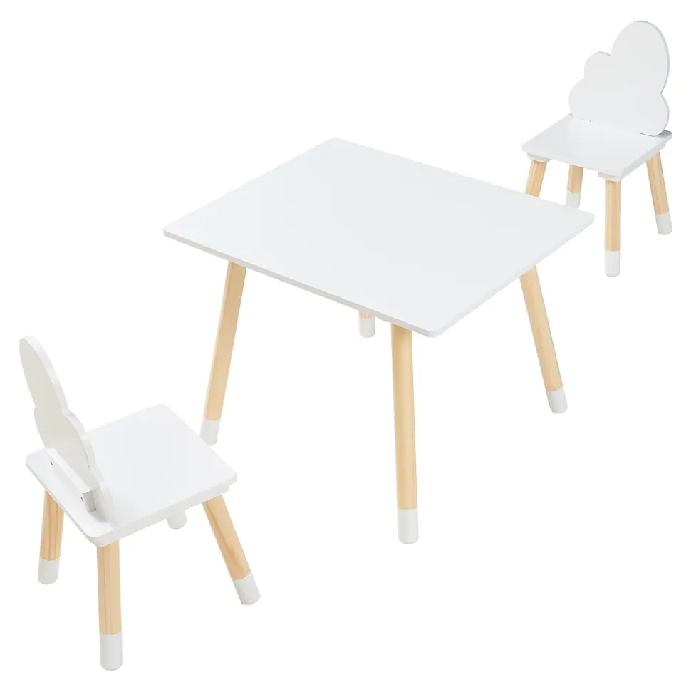 Ensemble de table et 2 chaises pour enfants Hovle blanc en.casa