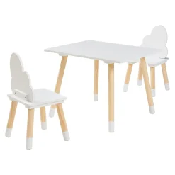 Ensemble de table et 2 chaises pour enfants Hovle blanc en.casa