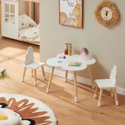 Ensemble de table et 2 chaises pour enfants Epim blanc en.casa