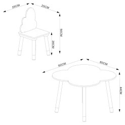 Ensemble de table et 2 chaises pour enfants Epim blanc en.casa