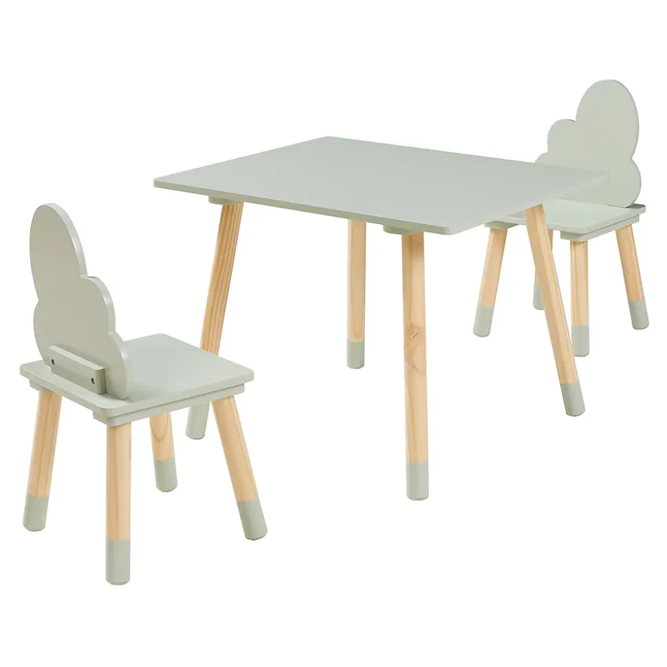 Ensemble de table et 2 chaises pour enfants Hovle vert menthe en.casa
