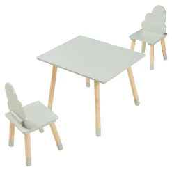 Ensemble de table et 2 chaises pour enfants Hovle vert menthe en.casa