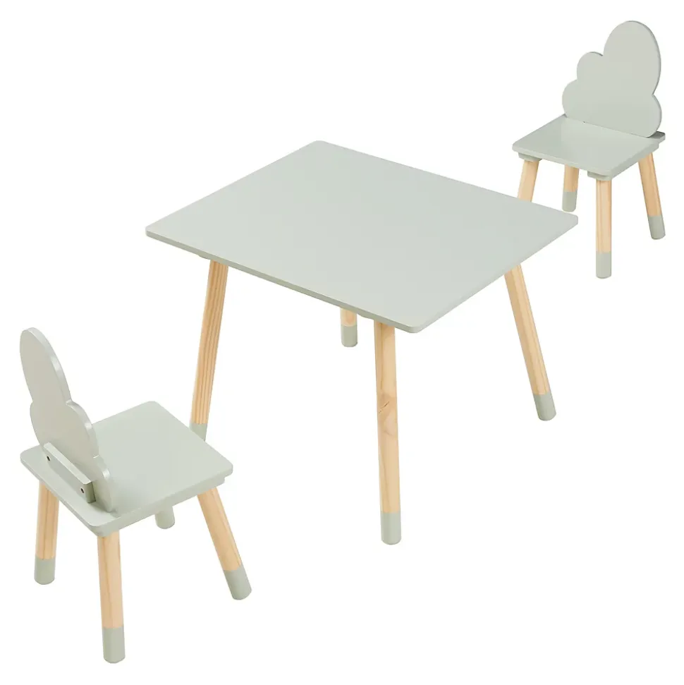 Ensemble de table et 2 chaises pour enfants Hovle vert menthe en.casa