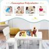 Ensemble de Table et Chaises Table et 2 Chaises en Plastique pour Activités étude Utilisation Intérieure Extérieure Blanc