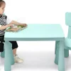Ensemble de Table et Chaises pour Enfants Table et 2 Chaises en Plastique pour Activités étude Vert