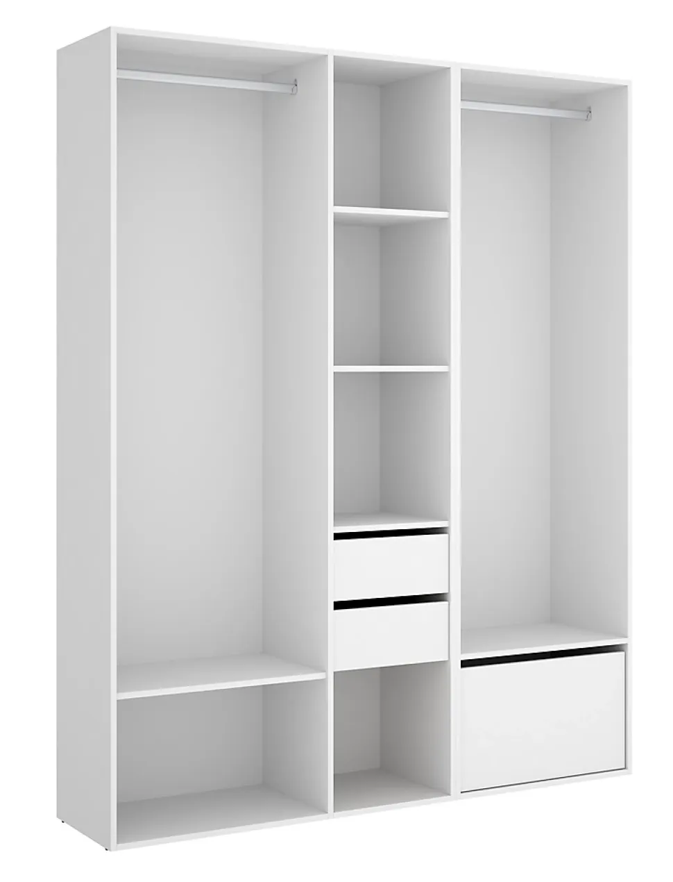 Ensemble dressing avec 2 tiroirs + 1 porte à chaussure et fond d'arrière réversible coloris chêne naturel, blanc