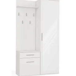 Ensemble entree avec miroir 100 cm blanc Duvio