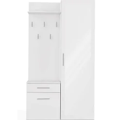 Ensemble entree avec miroir 100 cm blanc Duvio