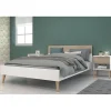 Ensemble lit AALBORG PARISOT 160x200 scandinave blanc et chêne