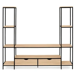 Ensemble meuble TV 164 cm DETROIT avec étagères design industriel