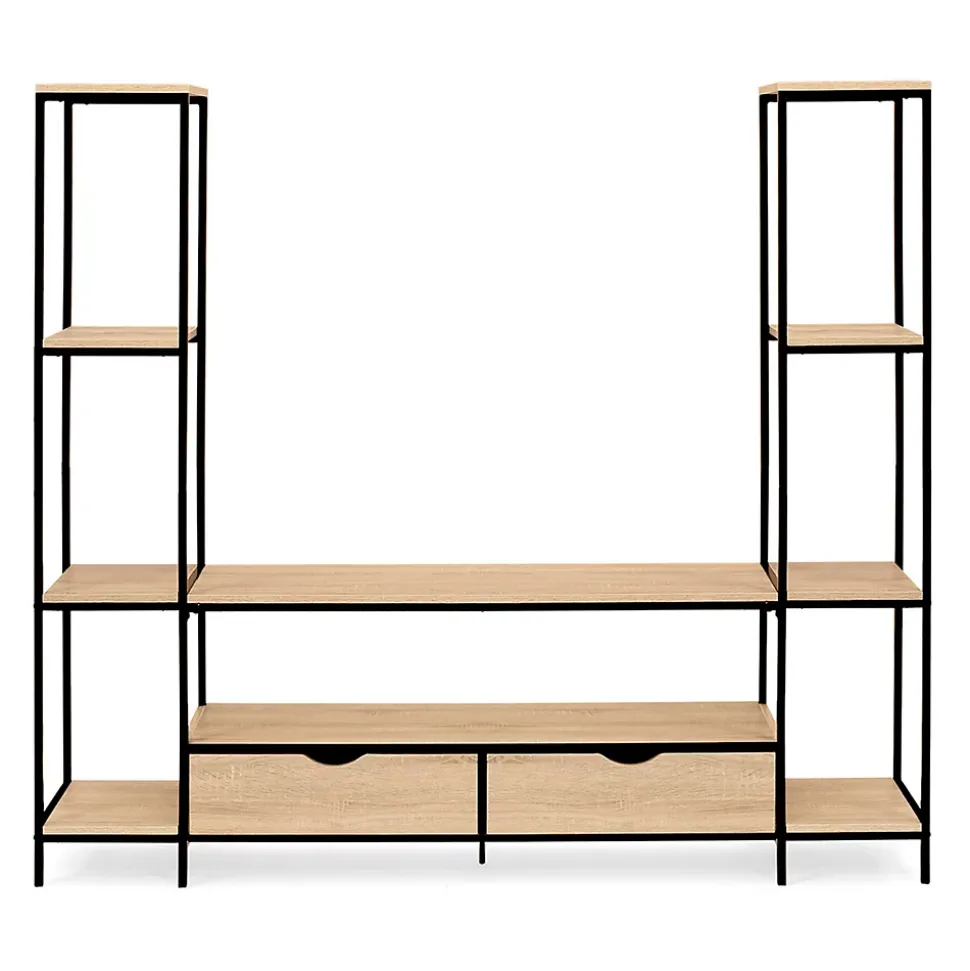 Ensemble meuble TV 164 cm DETROIT avec étagères design industriel