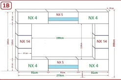 Ensemble meuble TV CONCEPT 63-63-HG-W-2-1B blanc brillant 273 x 35 x 184-200 cm