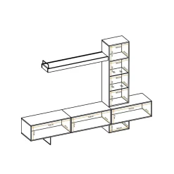 Ensemble Meuble TV design "Rise" 240cm Chêne