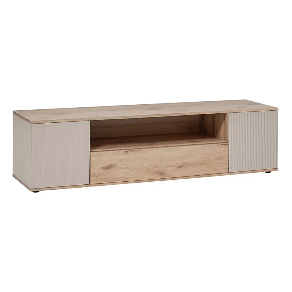 Ensemble Meuble TV Rainuré "Catalina" 320cm Naturel