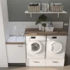 Ensemble meubles buanderie - Emplacements lave-linge et sèche-linge surélevés - B10