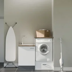 Ensemble meubles buanderie avec emplacement lave-linge surélevé - B05
