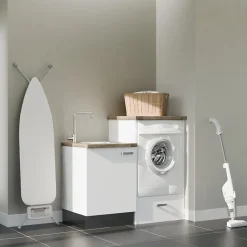 Ensemble meubles buanderie avec emplacement lave-linge surélevé - B05