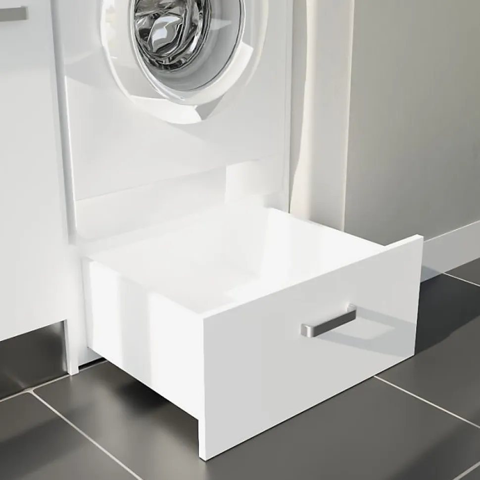 Ensemble meubles buanderie avec emplacement lave-linge surélevé - B07