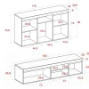 Ensemble Naturale buffet meuble TV 160cm couleur chêne et noir