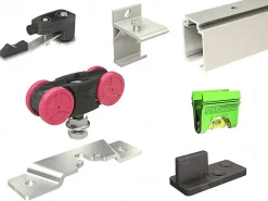 Ensemble rail 1,95 m et accessoires pour porte 21 / 60 kg - MANTION - SAF10-80-195-2