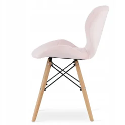 Ensemble repas Valora Table ronde blanche KOVA 80 cm + 4 chaises roses WAKO