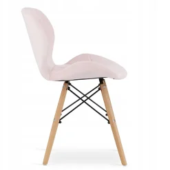 Ensemble repas Valora Table ronde blanche KOVA 80 cm + 4 chaises roses WAKO