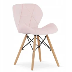 Ensemble repas Valora Table ronde blanche KOVA 80 cm + 4 chaises roses WAKO