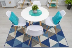 Ensemble repas Valora Table ronde blanche KOVA 80 cm + 4 chaises blanches OSAKA