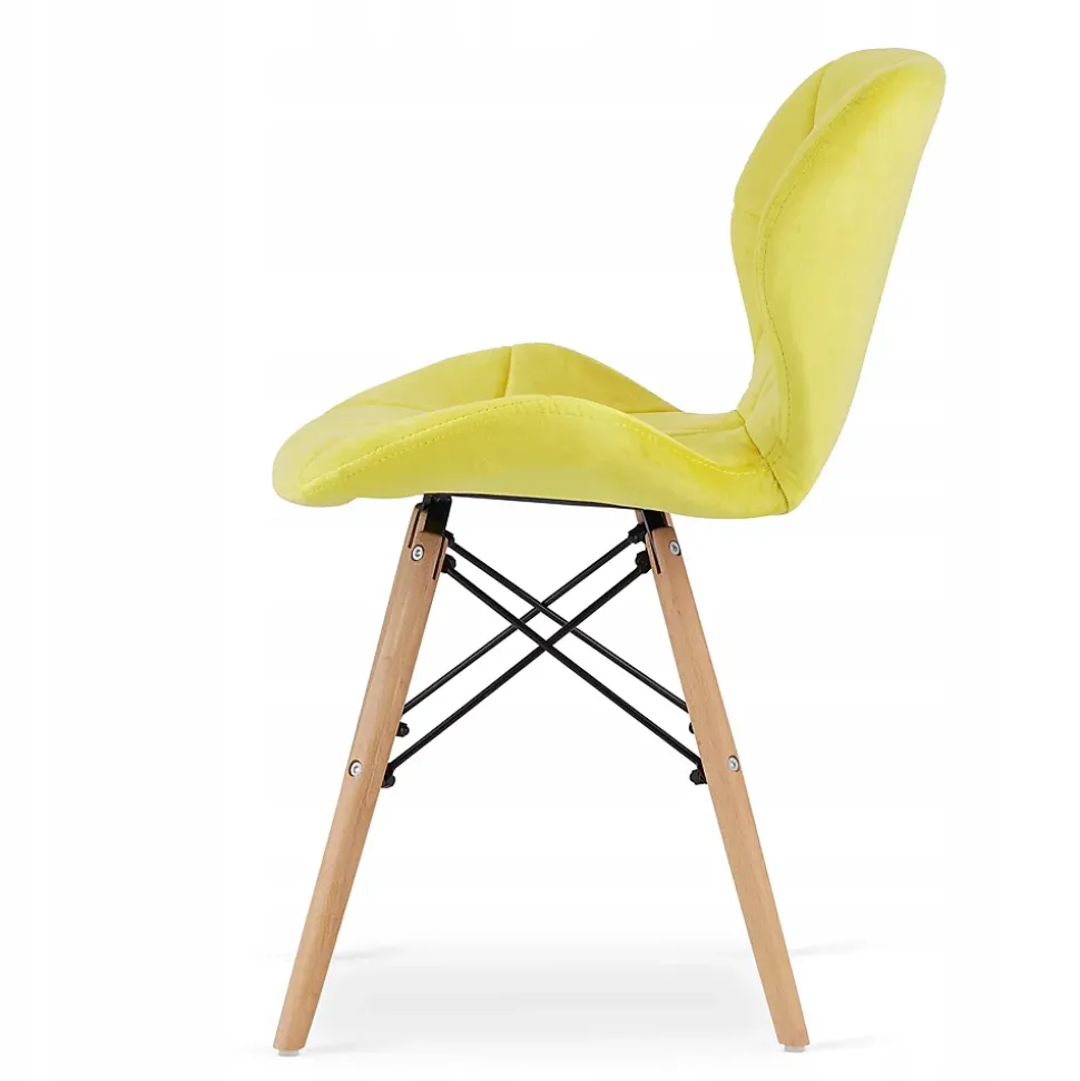 Ensemble repas Valora Table ronde blanche KOVA 80 cm + 4 chaises jaunes WAKO