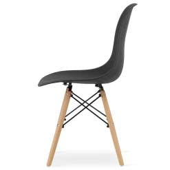 Ensemble repas Valora Table ronde noire KOVA 80 cm + 4 chaises noires OSAKA