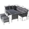 Ensemble Salon Polyrotin 7 Places Housse Lavable Gris Blackcolors