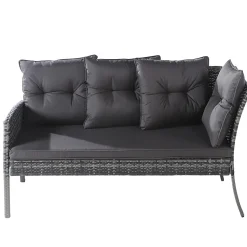 Ensemble Salon Polyrotin 7 Places Housse Lavable Gris Blackcolors