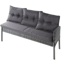Ensemble Salon Polyrotin 7 Places Housse Lavable Gris Blackcolors