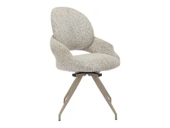 Ensemble table + 4 chaises VALIANA - Taupe et crème