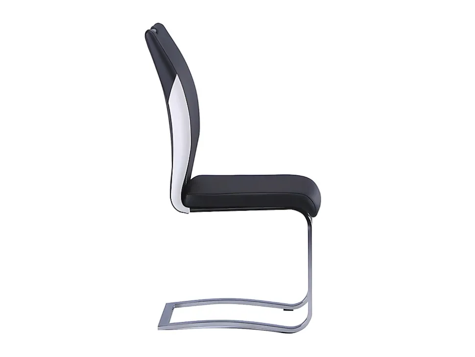 Ensemble table + 4 chaises - Coloris : noir et blanc - WINCH