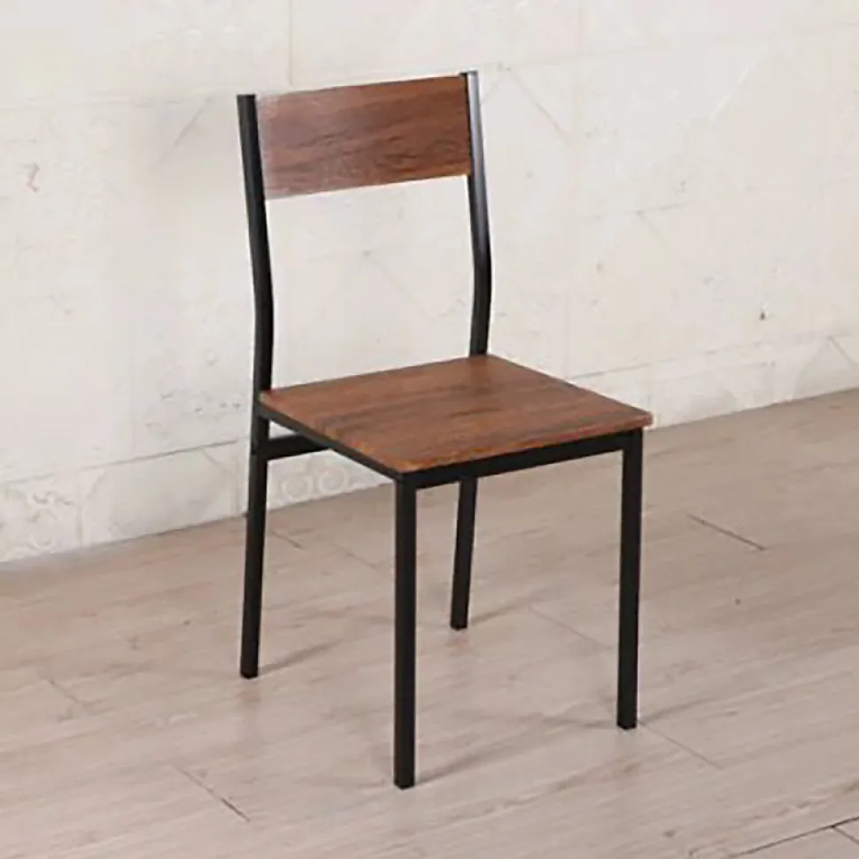 Ensemble table + 4 chaises métal et effet bois