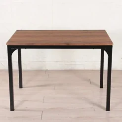 Ensemble table + 4 chaises métal et effet bois