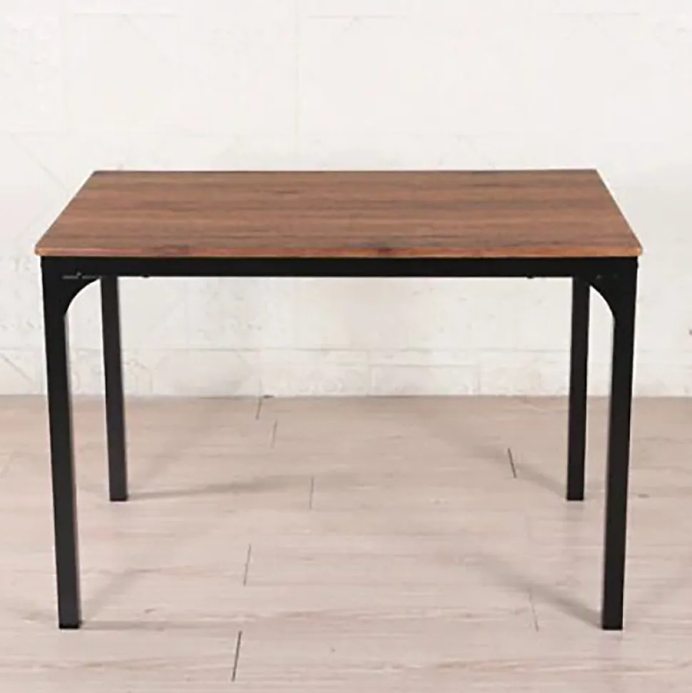 Ensemble table + 4 chaises métal et effet bois
