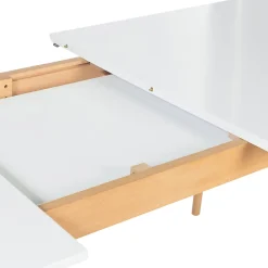 Ensemble table à manger extensible INGA 160-200 cm et 6 chaises SARA blanches design scandinave